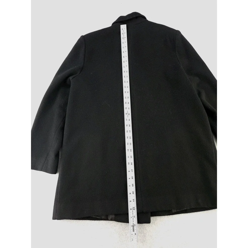 Vintage J.G. Hook Black Wool Jacket Med‎ Length Overcoat Winter USA Women's L/XL